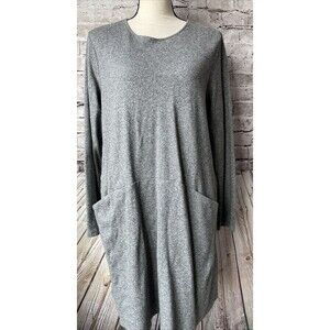 Pure Jill Gray Long‎ Sleeve Women’s Dress Pockets Cotton Size M